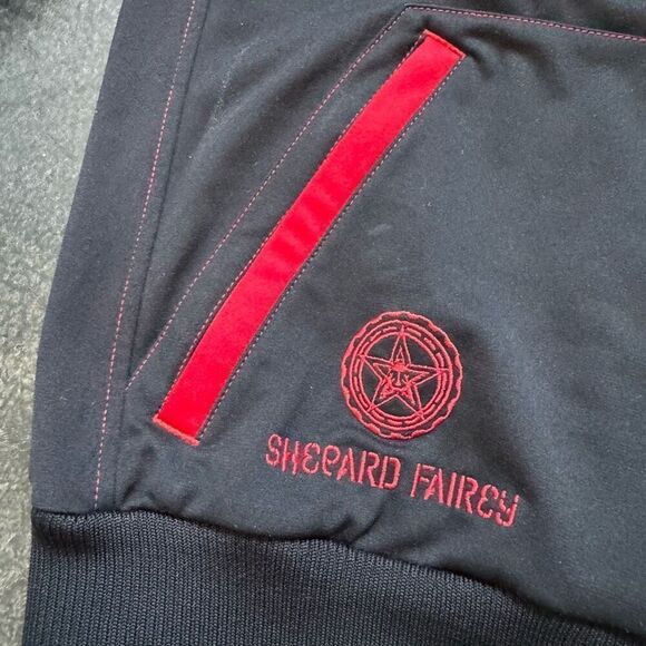 Adidas x Muhammad Ali x Shepherd Fairley Mens Ali Track Jacket Black Red Small - Picture 14 of 15